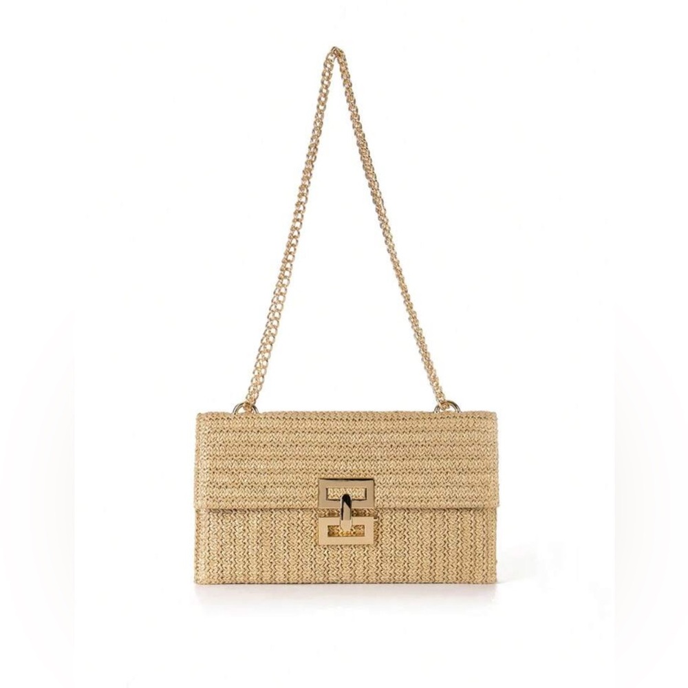 New Multilayer Twist Lock Flap Chain Braided Shoulder Bag